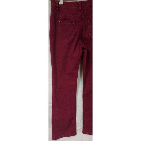 DG2 Diane Gilman Womens Red SZ 4P Mid Rise Denim Straight Leg Jeans W30 L30 - Picture 8 of 12